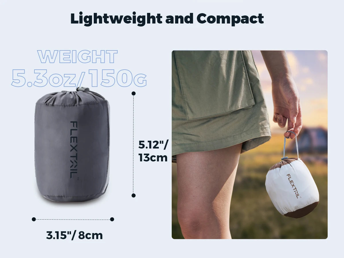 Inflatable Travel Pillow | Ergonomic Neck Support Pillow with Adjustable Height, Breathable Cover & Compact Design