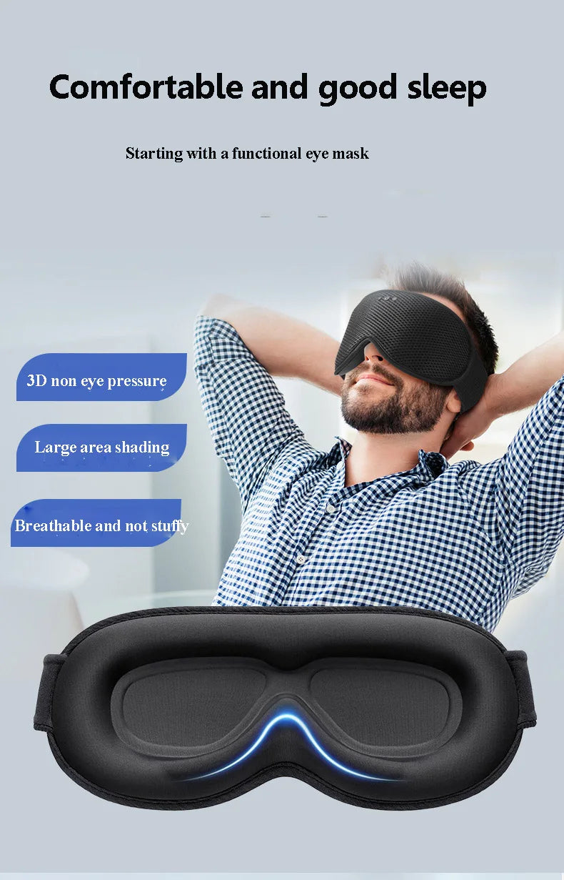 Sleep Headphones Eye Mask | Bluetooth 3D Blackout Sleeping Mask with Wireless Audio, Ultra-Thin Speakers & Adjustable Fit