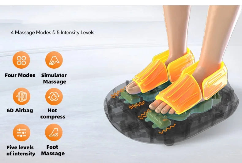 Foot Massager Machine with Heat and Air Compression | Deep Kneading Rollers, Adjustable Intensity, LCD Display & Remote