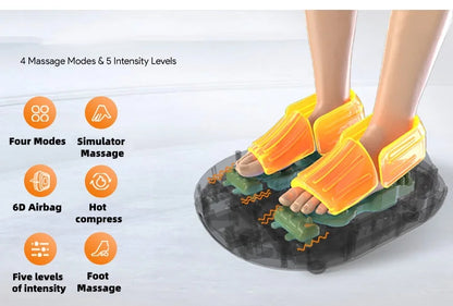 Foot Massager Machine with Heat and Air Compression | Deep Kneading Rollers, Adjustable Intensity, LCD Display & Remote
