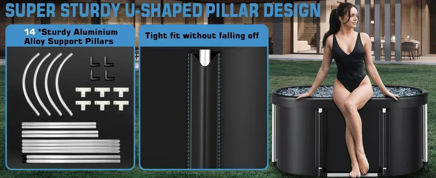 Ice Bath Tub | Foldable Cold Plunge Tub for Adults, Portable Recovery Bath for Home, Outdoor & Post-Workout Use