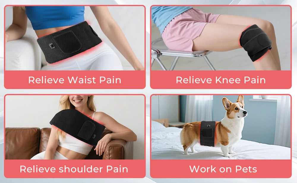 Red Light Therapy Belt | 660nm 850nm Infrared Light Therapy Wrap for Back, Waist, Shoulders & Joint Pain Relief