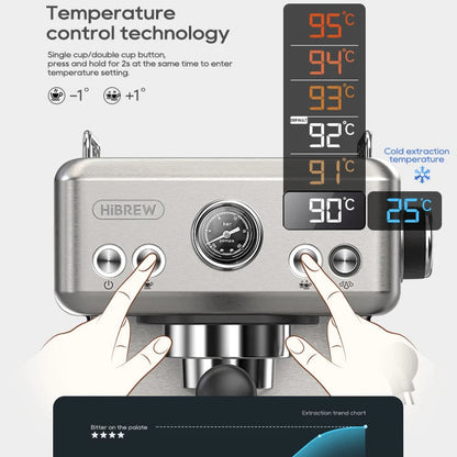 Semi-Automatic Espresso Machine with 20-Bar Pump | 58mm Portafilter, PID Temperature Control, Steam Wand & Hot/Cold Brew