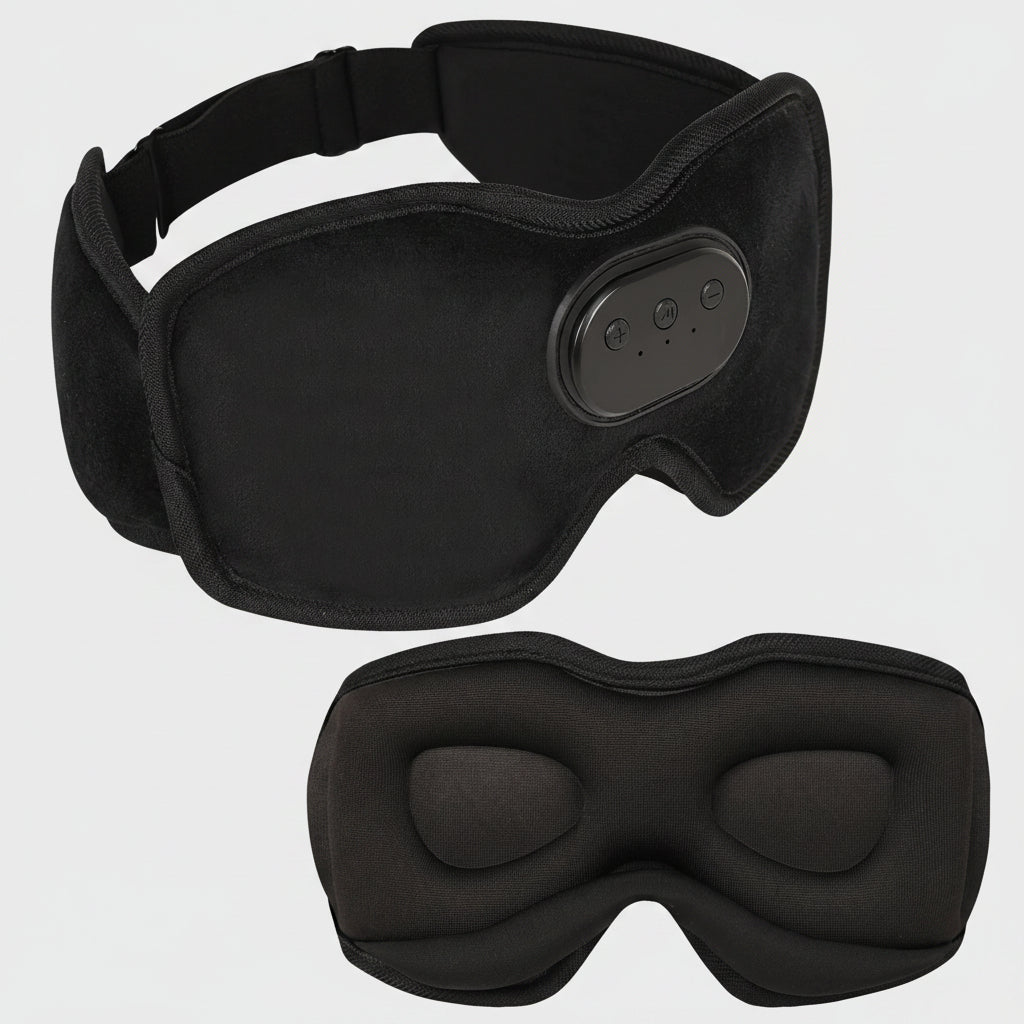 Sleep Headphones Eye Mask | Bluetooth 3D Blackout Sleeping Mask with Wireless Audio, 10H Playtime & Side Sleeper Comfort 3D Black