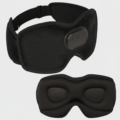 Sleep Headphones Eye Mask | Bluetooth 3D Blackout Sleeping Mask with Wireless Audio, 10H Playtime & Side Sleeper Comfort 3D Black