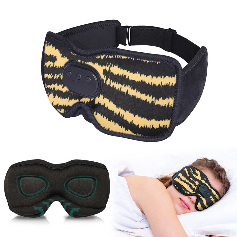 Sleep Headphones Eye Mask | Bluetooth 3D Blackout Sleeping Mask with Wireless Audio, 10H Playtime & Side Sleeper Comfort 3D Yellow