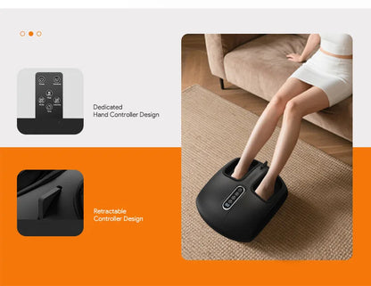 Foot Massager Machine with Heat and Air Compression | Deep Kneading Rollers, Adjustable Intensity, LCD Display & Remote