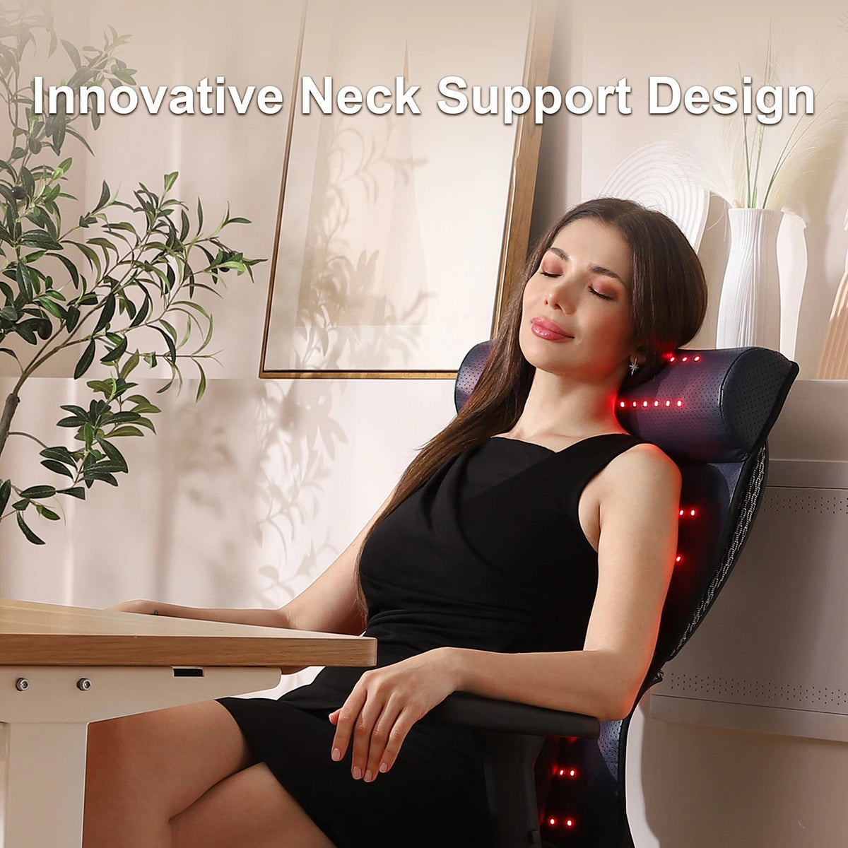 Red Light Therapy Mat with Neck Support, Near-Infrared LEDs and Wired Controller
