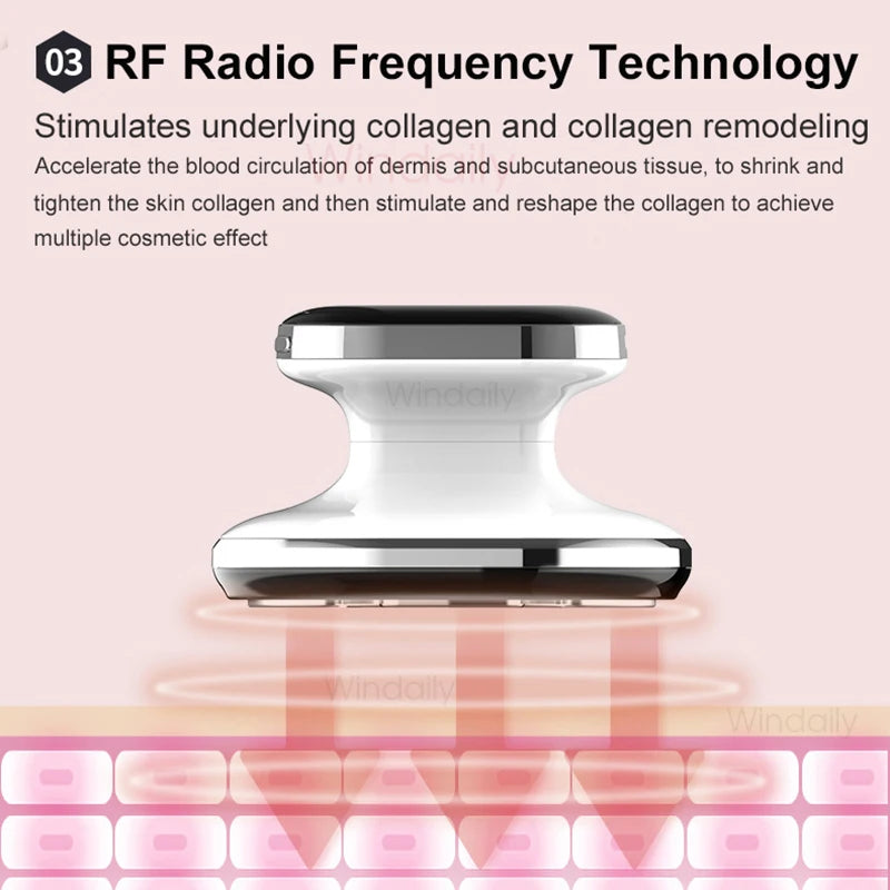 RF Body Slimming Massager | EMS Vibration Body Sculpting Device with LED Light Therapy & Skin Firming