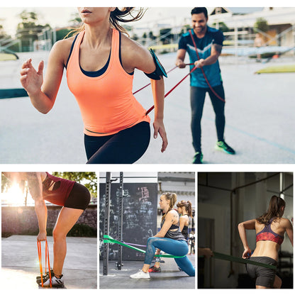 Pull Up Resistance Bands Set | 5-Level Resistance Band Kit with Handles, Door Anchor & Carry Bag