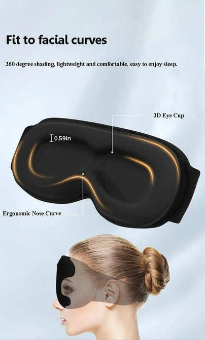 Sleep Headphones Eye Mask | Bluetooth 3D Blackout Sleeping Mask with Wireless Audio, Ultra-Thin Speakers & Adjustable Fit