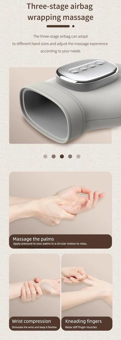 Hand Massager with Heat | Cordless Air Compression Hand Massager for Fingers, Palm, Wrist & Hand Pain Relief