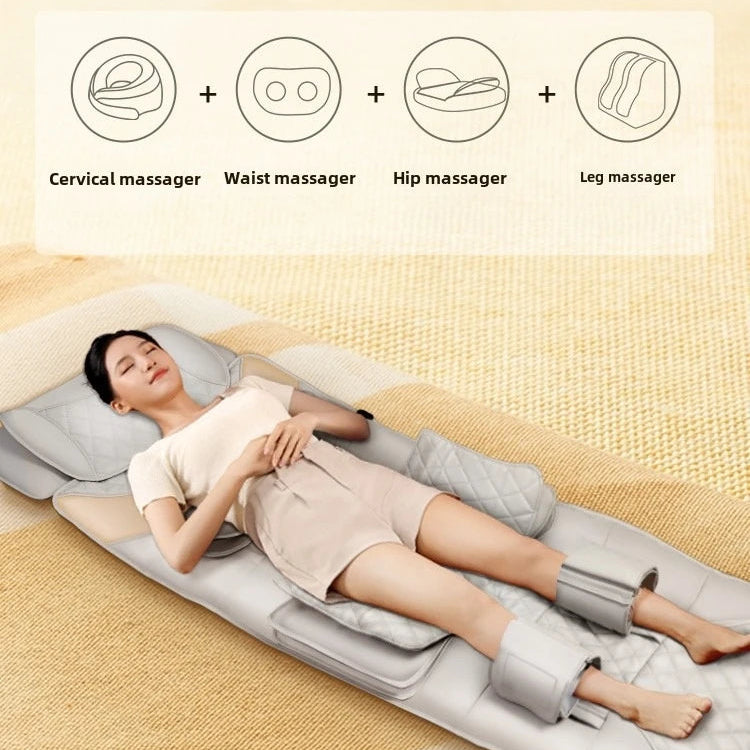 Full Body Massage Mat with Heat | Shiatsu Massage Mattress with Air Compression, Kneading Nodes & Hip Vibration