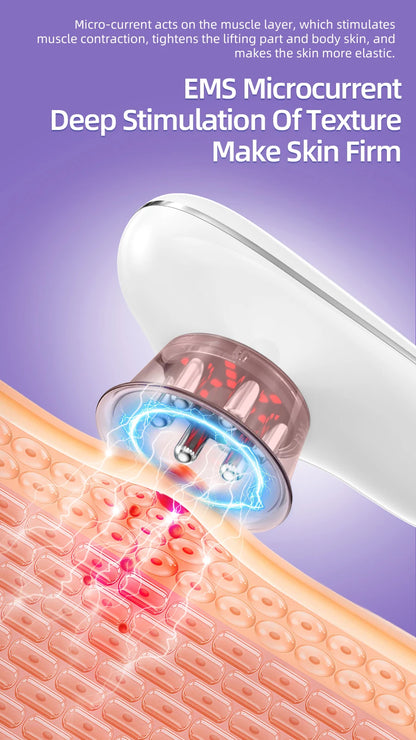 Body Sculpting Massager | 5-in-1 Cellulite Massager with Suction, Microcurrent, LED Light & Lymphatic Drainage