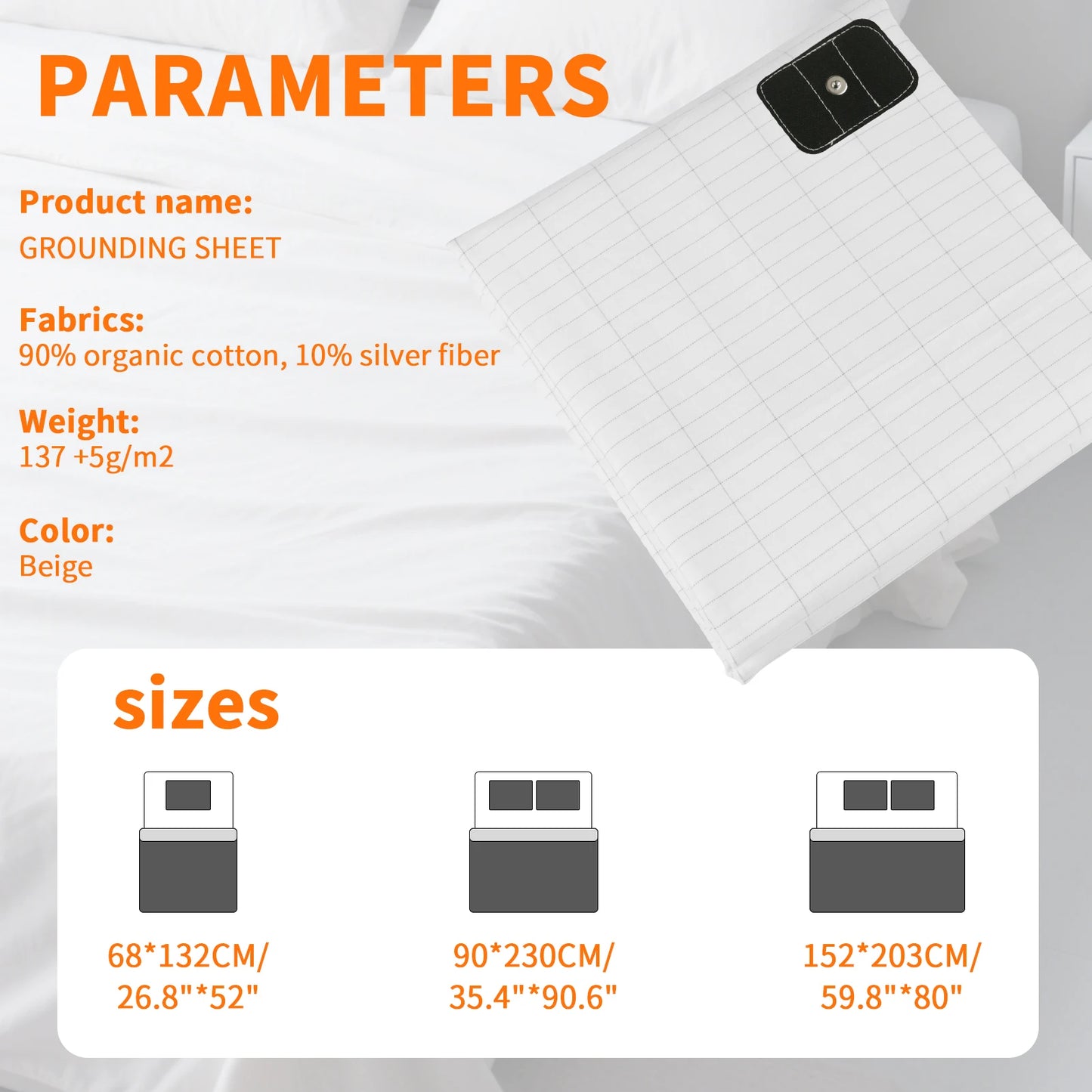 Grounding Bed Sheet | Earthing Sheet with Organic Cotton, Silver Fiber & Conductive Grounding Cable for Better Sleep