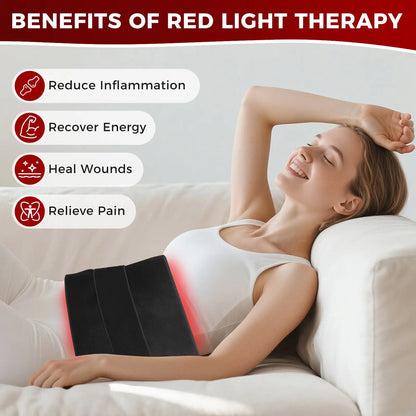 Red Light Therapy Belt | 210 LED 660nm 850nm Infrared Heating Wrap with Remote & Adjustable Heat