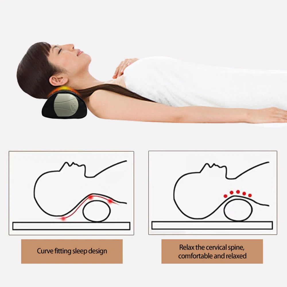 Infrared Neck Heating Pad | Jade Tourmaline Heated Neck Pillow with Adjustable Heat for Neck Pain & Stiffness Relief