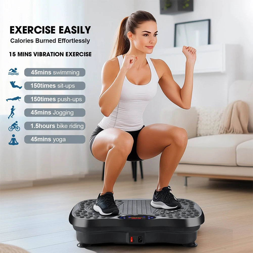 Vibration Plate Exercise Machine | Bluetooth Full Body Shaker with Speed Programs & Foot Massage Pedal