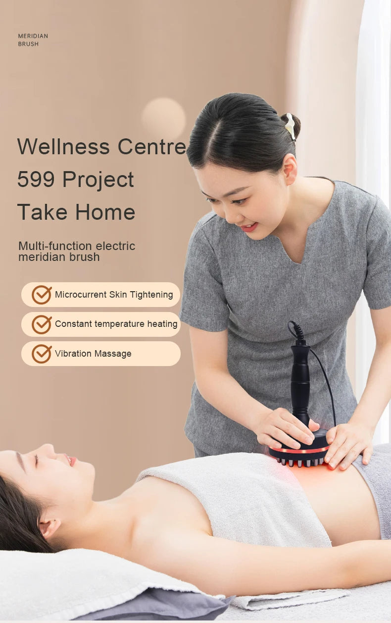 Electric Gua Sha Massager with Heat | Microcurrent Body Massage Brush for Back, Arms, Legs & Muscle Relaxation