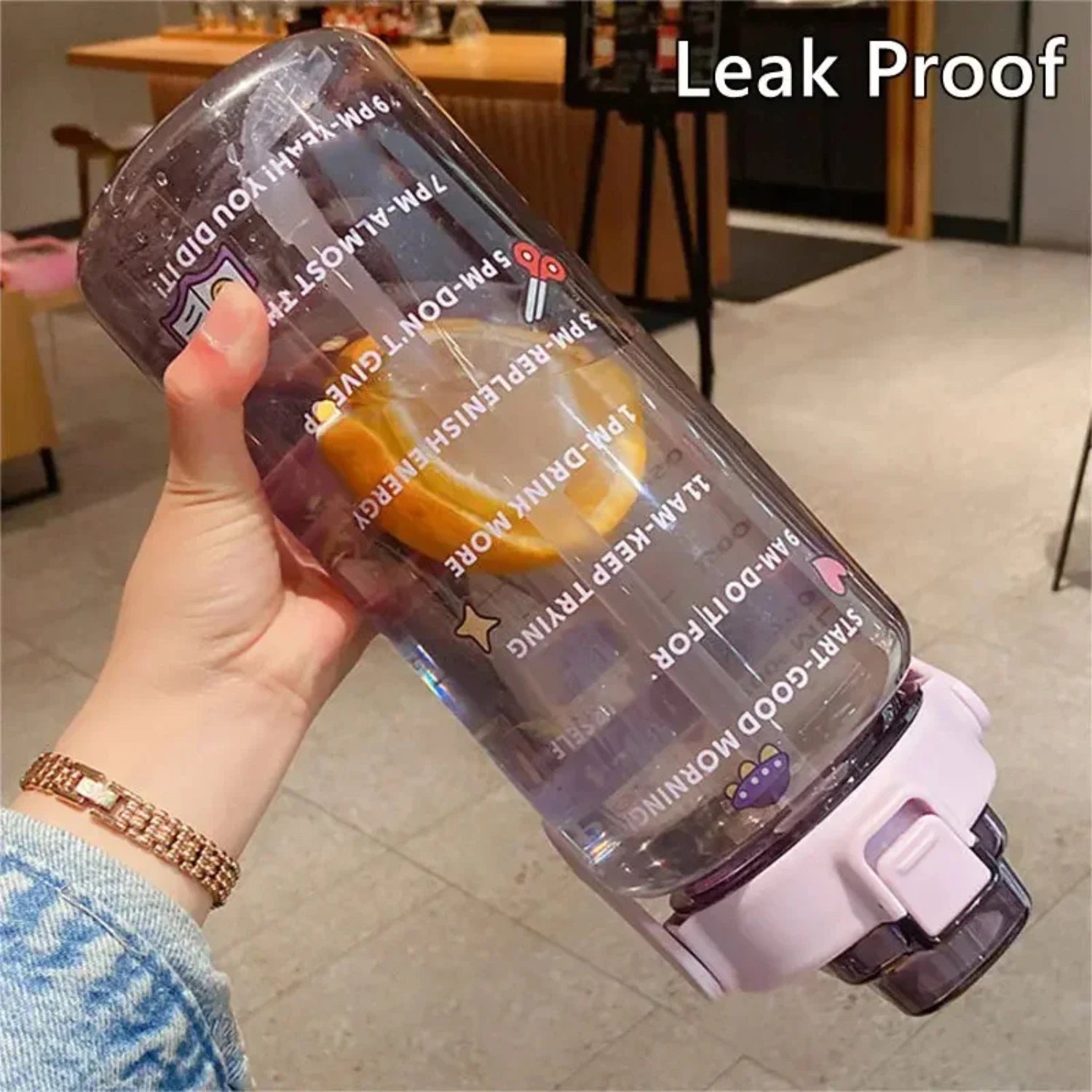 68oz Motivational Water Bottle | 2L BPA-Free Bottle with Time Marker & Straw | Leakproof, Reusable Hydration Tracker for Gym, Office & Travel
