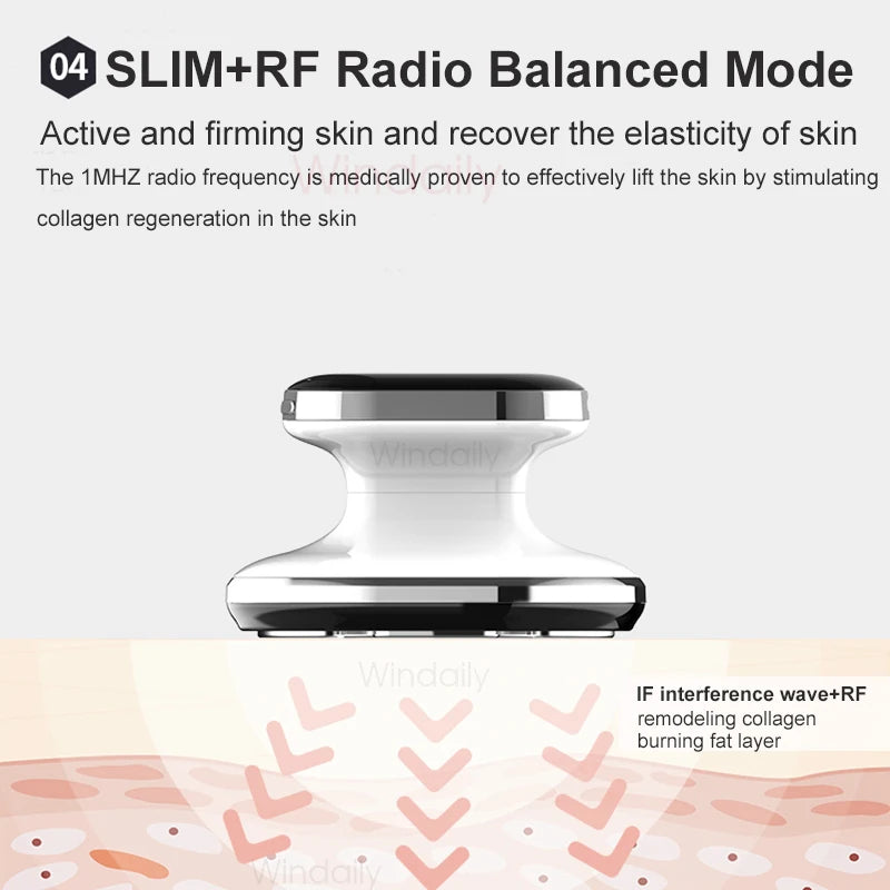 RF Body Slimming Massager | EMS Vibration Body Sculpting Device with LED Light Therapy & Skin Firming
