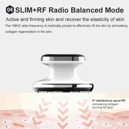 RF Body Slimming Massager | EMS Vibration Body Sculpting Device with LED Light Therapy & Skin Firming