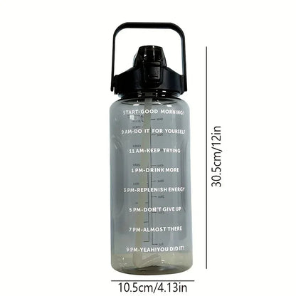 68oz Motivational Water Bottle | 2L BPA-Free Bottle with Time Marker & Straw | Leakproof, Reusable Hydration Tracker for Gym, Office & Travel