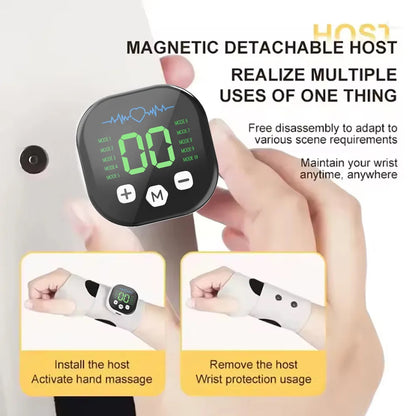 Wrist Massager | Cordless EMS Wrist Brace with Vibration, 10 Massage Modes & USB Rechargeable Design