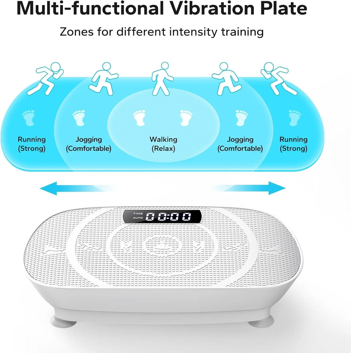 Vibration Plate Exercise Machine, 10 Speeds, Remote and Resistance Bands