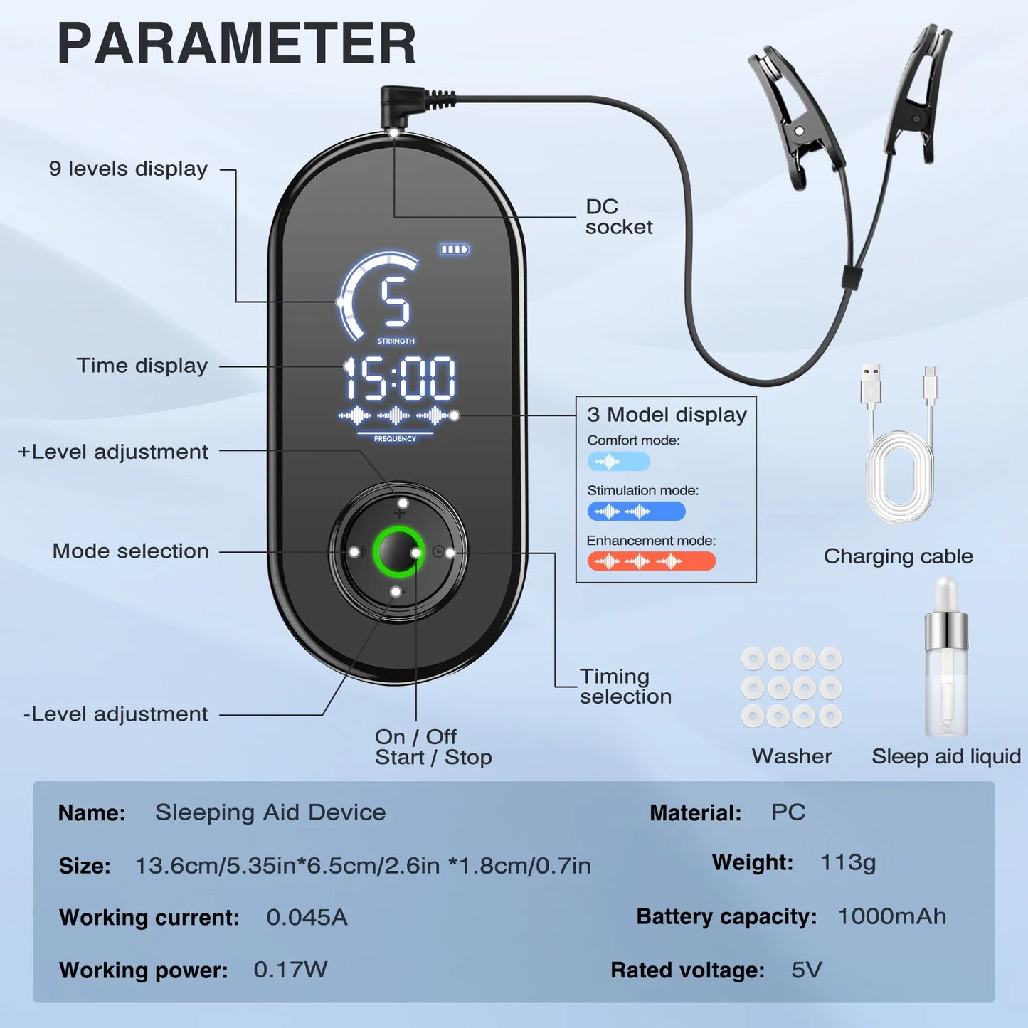CES Sleep Aid Device | Microcurrent Ear Clip Sleep Therapy for Insomnia, Anxiety, Stress & Relaxation