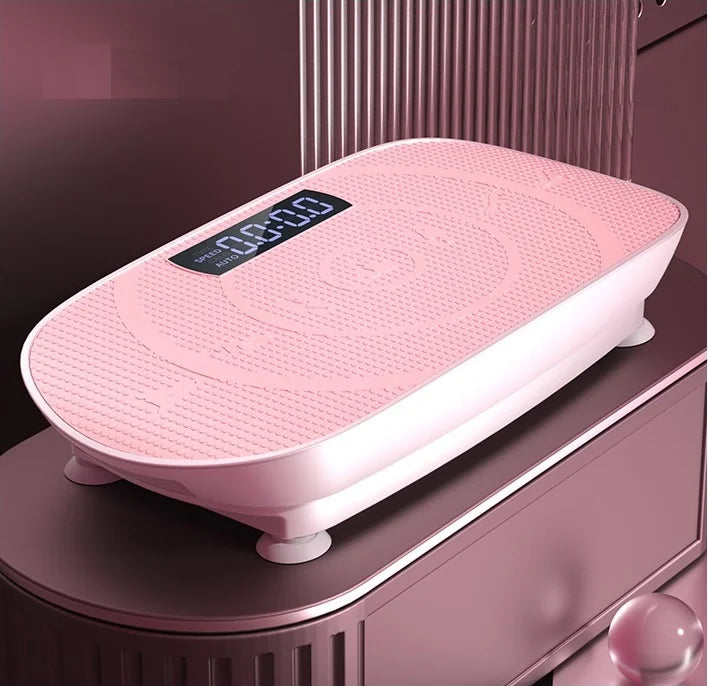 Vibration Plate Exercise Machine, 10 Speeds, Remote and Resistance Bands Pink
