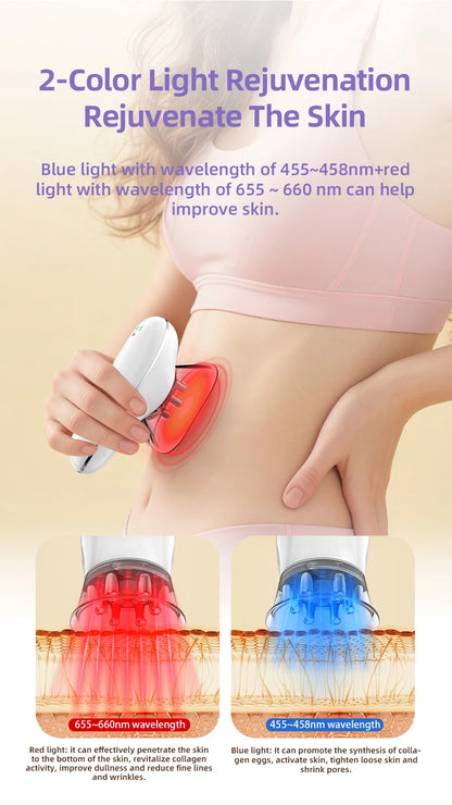 Body Sculpting Massager | 5-in-1 Cellulite Massager with Suction, Microcurrent, LED Light & Lymphatic Drainage