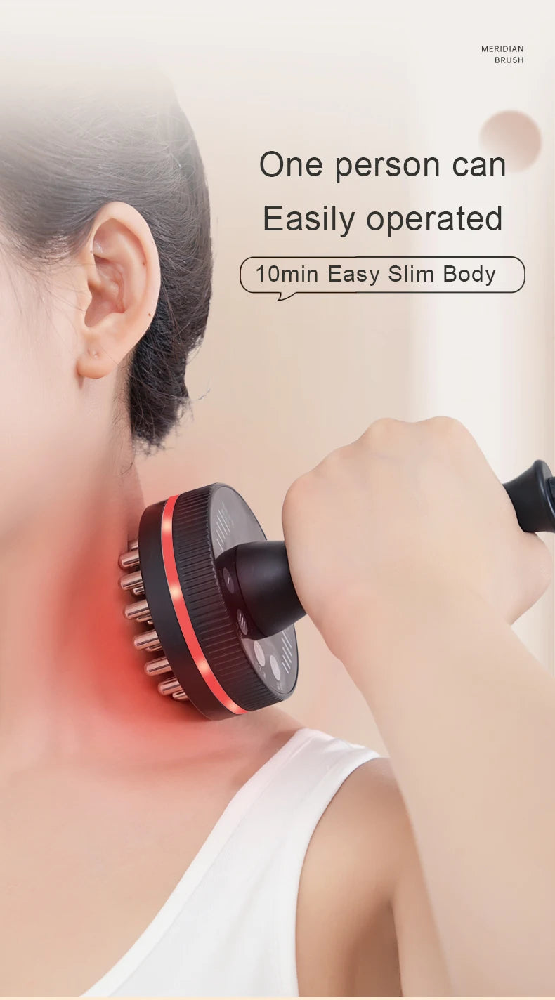 Electric Gua Sha Massager with Heat | Microcurrent Body Massage Brush for Back, Arms, Legs & Muscle Relaxation