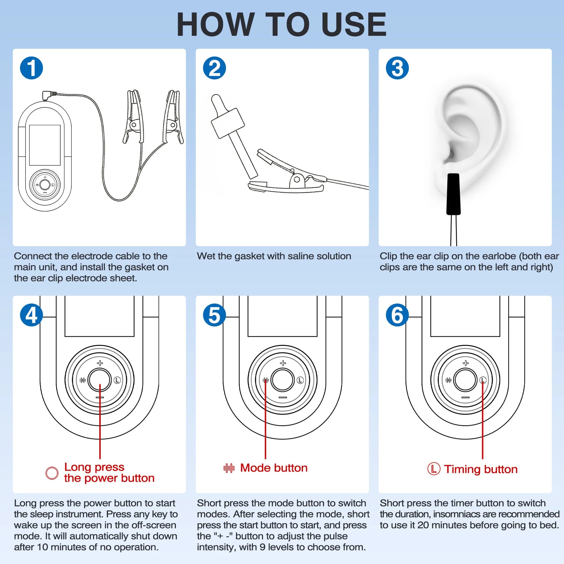 CES Sleep Aid Device | Microcurrent Ear Clip Sleep Therapy for Insomnia, Anxiety, Stress & Relaxation