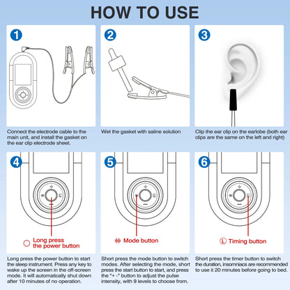 CES Sleep Aid Device | Microcurrent Ear Clip Sleep Therapy for Insomnia, Anxiety, Stress & Relaxation