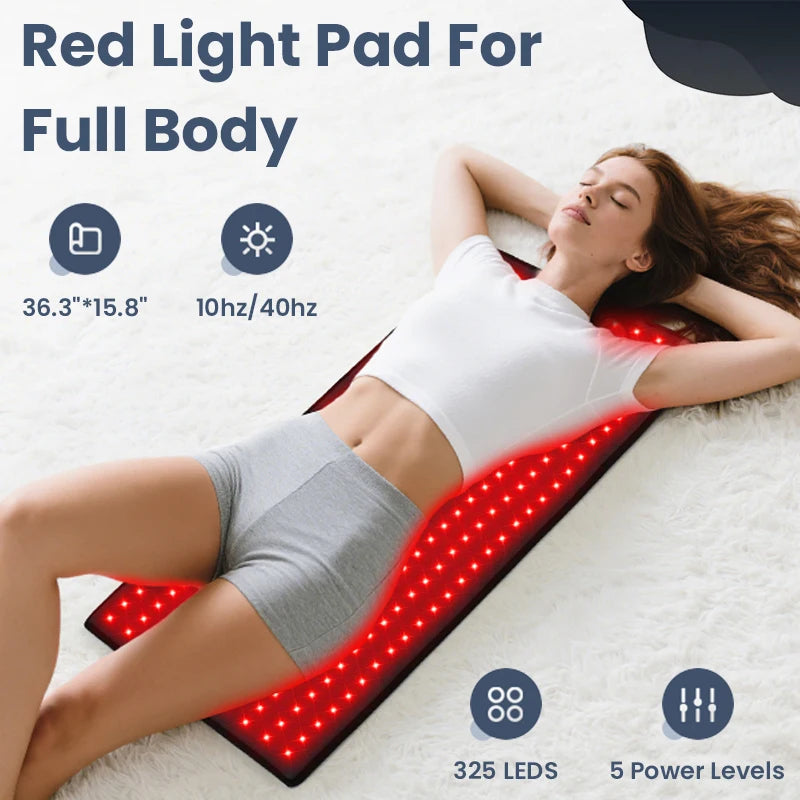 Red Light Therapy Mat | 660nm 850nm Infrared Light Therapy Pad for Pain Relief, Muscle Recovery & Skin Care