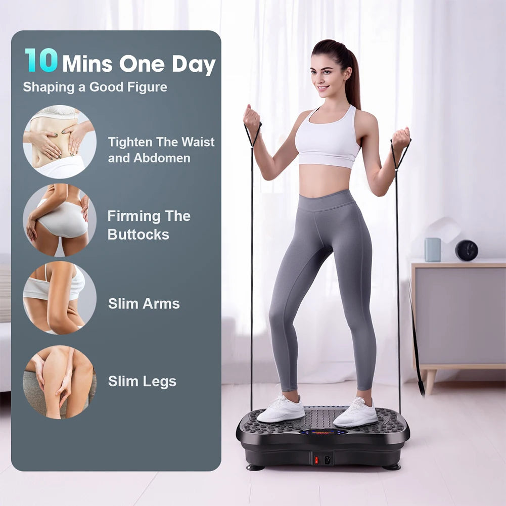 Vibration Plate Exercise Machine | Bluetooth Full Body Shaker with Speed Programs & Foot Massage Pedal