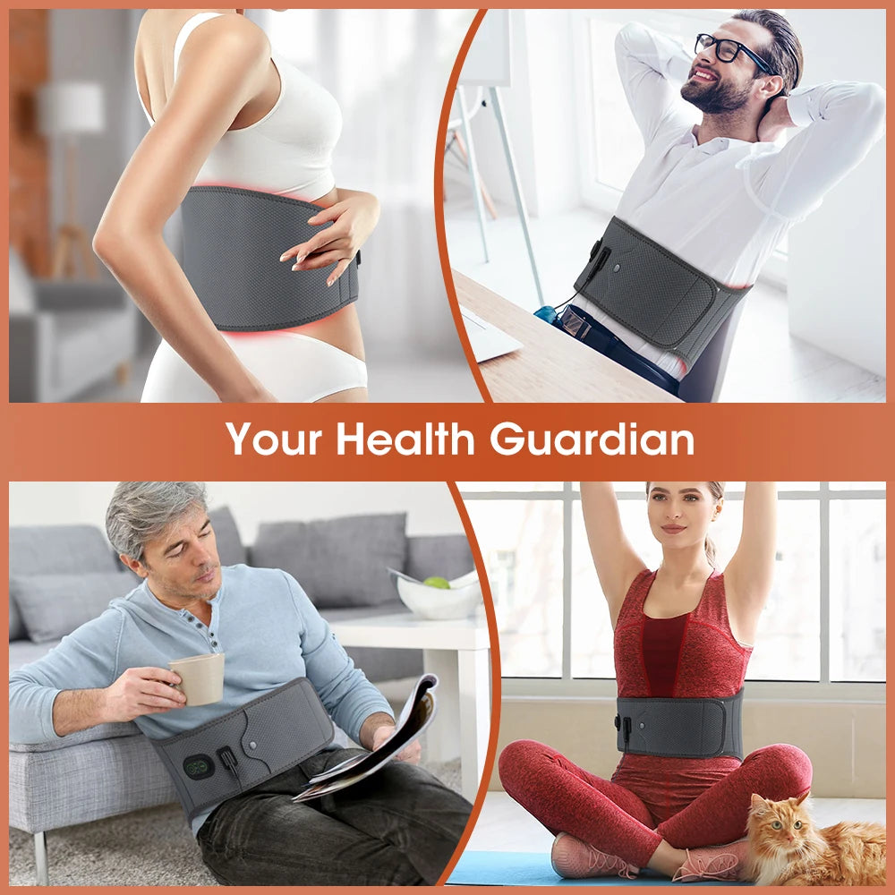 Red Light Therapy Belt | 660nm 850nm Near Infrared Waist Wrap for Lower Back, Lumbar Support & Pain Relief