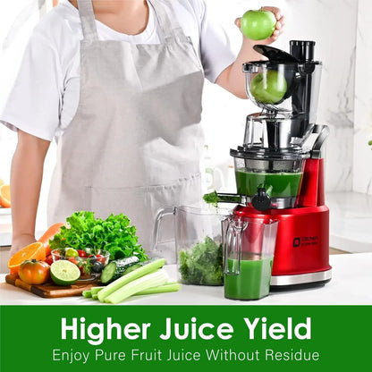 Cold Press Juicer | Wide 3.27" Chute, BPA-Free, High Juice Yield, Low-Noise Masticating