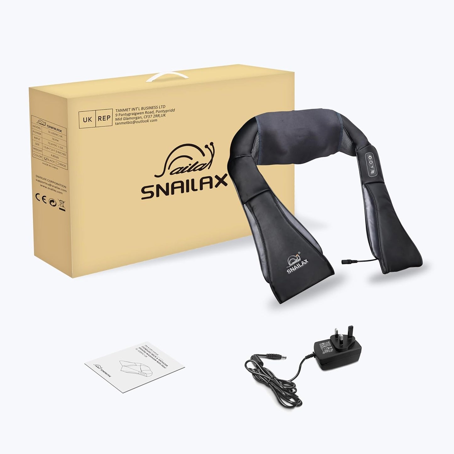Cordless Shiatsu Neck and Shoulder Massager with Heat | 8 Kneading Nodes, 2 Intensities & 70–80 Minute Runtime