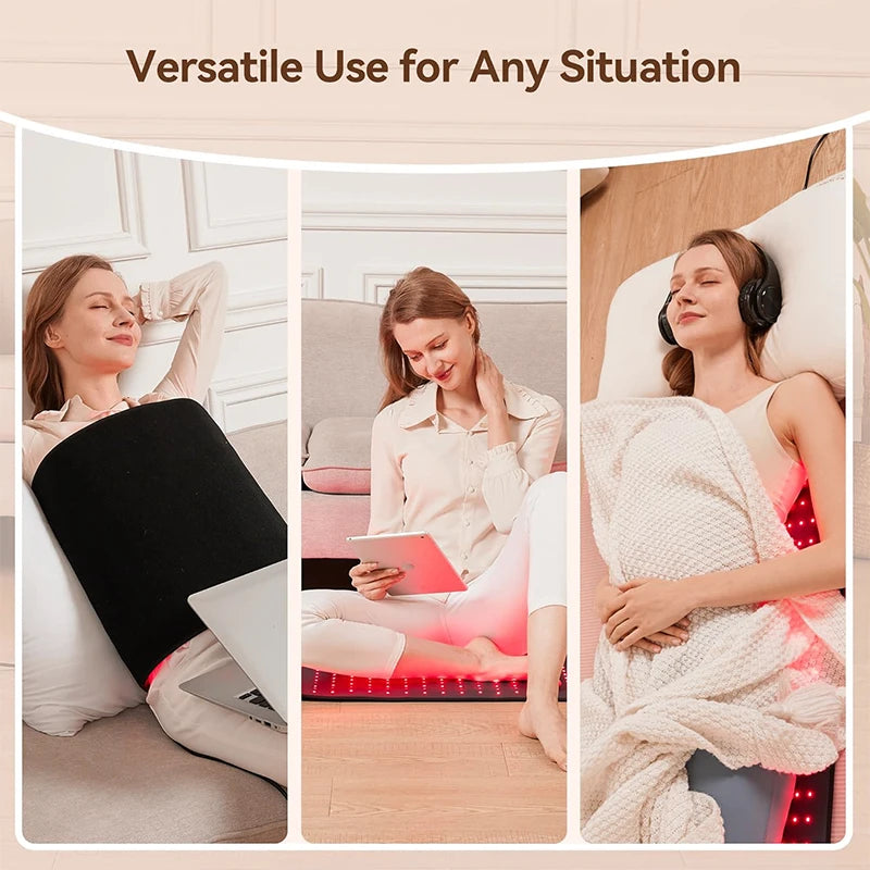 Red Light Therapy Mat | 660nm 850nm Infrared Light Therapy Pad for Pain Relief, Muscle Recovery & Skin Care