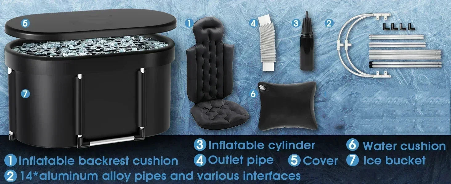 Ice Bath Tub | Foldable Cold Plunge Tub for Adults, Portable Recovery Bath for Home, Outdoor & Post-Workout Use