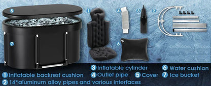 Ice Bath Tub | Foldable Cold Plunge Tub for Adults, Portable Recovery Bath for Home, Outdoor & Post-Workout Use