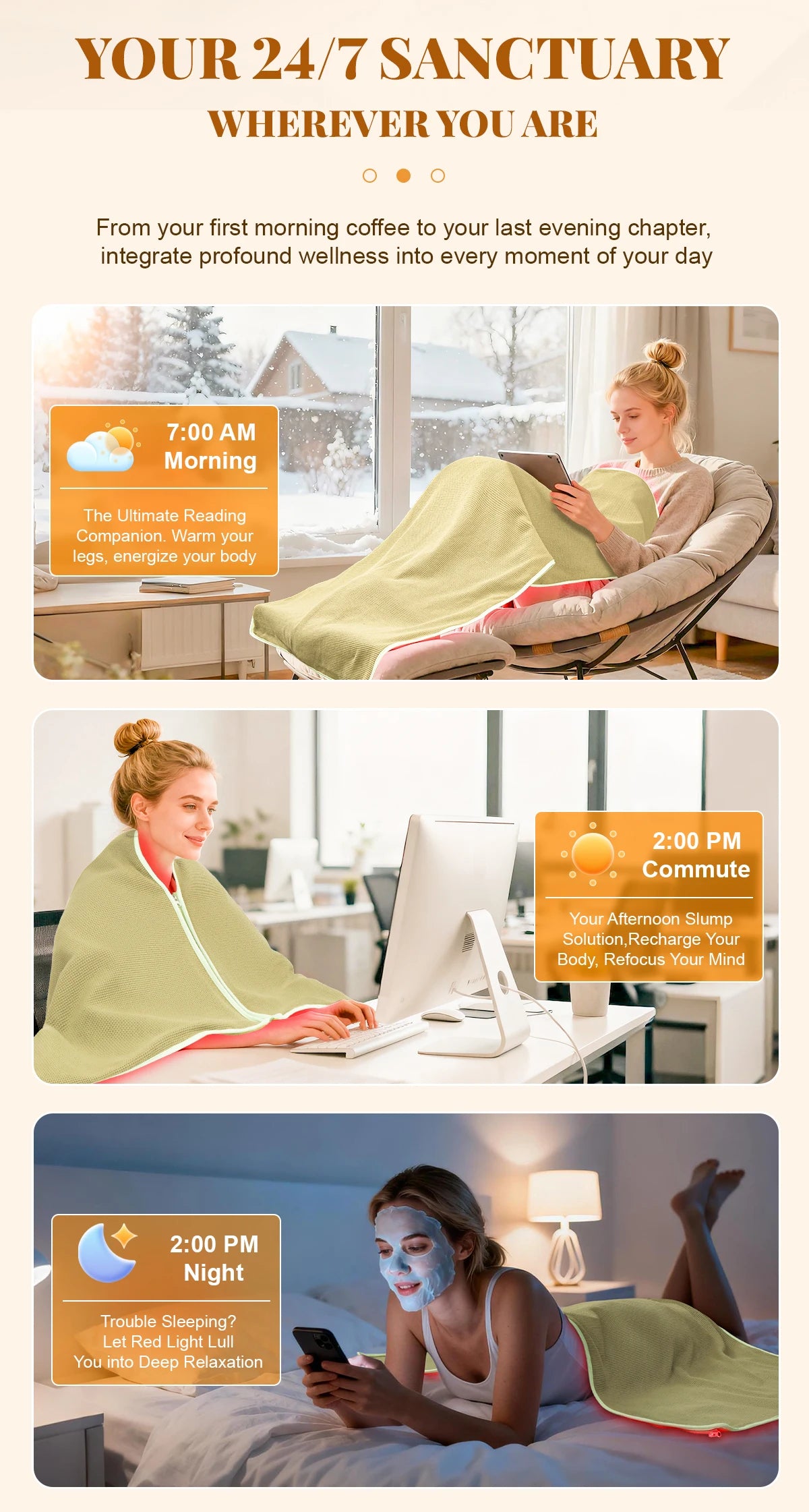 Red Light Therapy Blanket | Full Body Infrared Heating Blanket for At-Home Light Therapy & Relaxation