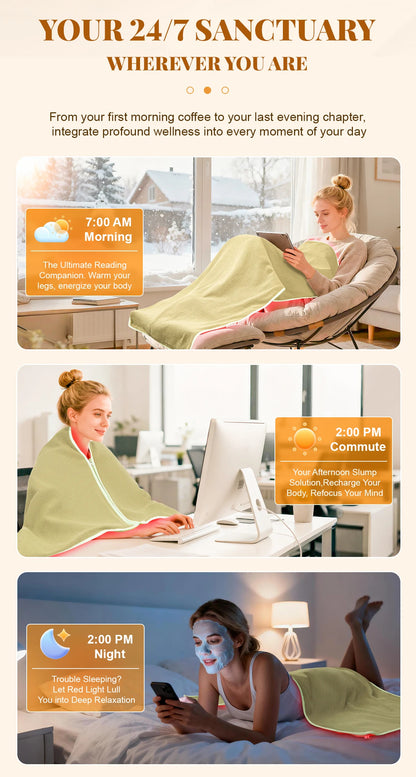 Red Light Therapy Blanket | Full Body Infrared Heating Blanket for At-Home Light Therapy & Relaxation