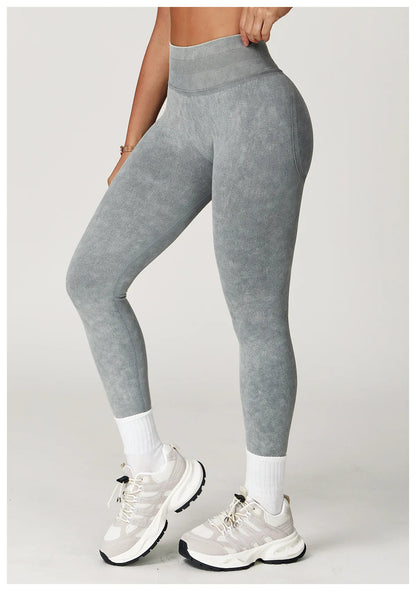 Seamless Yoga Leggings for Women | High Waisted Ribbed Workout Leggings with Stretch Compression Fit