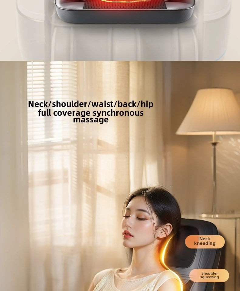 Massage Seat Cushion with Heat | Full Body Vibration Chair Massager for Back, Waist, Thighs, Office & Car