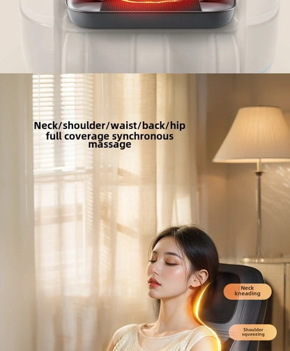 Massage Seat Cushion with Heat | Full Body Vibration Chair Massager for Back, Waist, Thighs, Office & Car