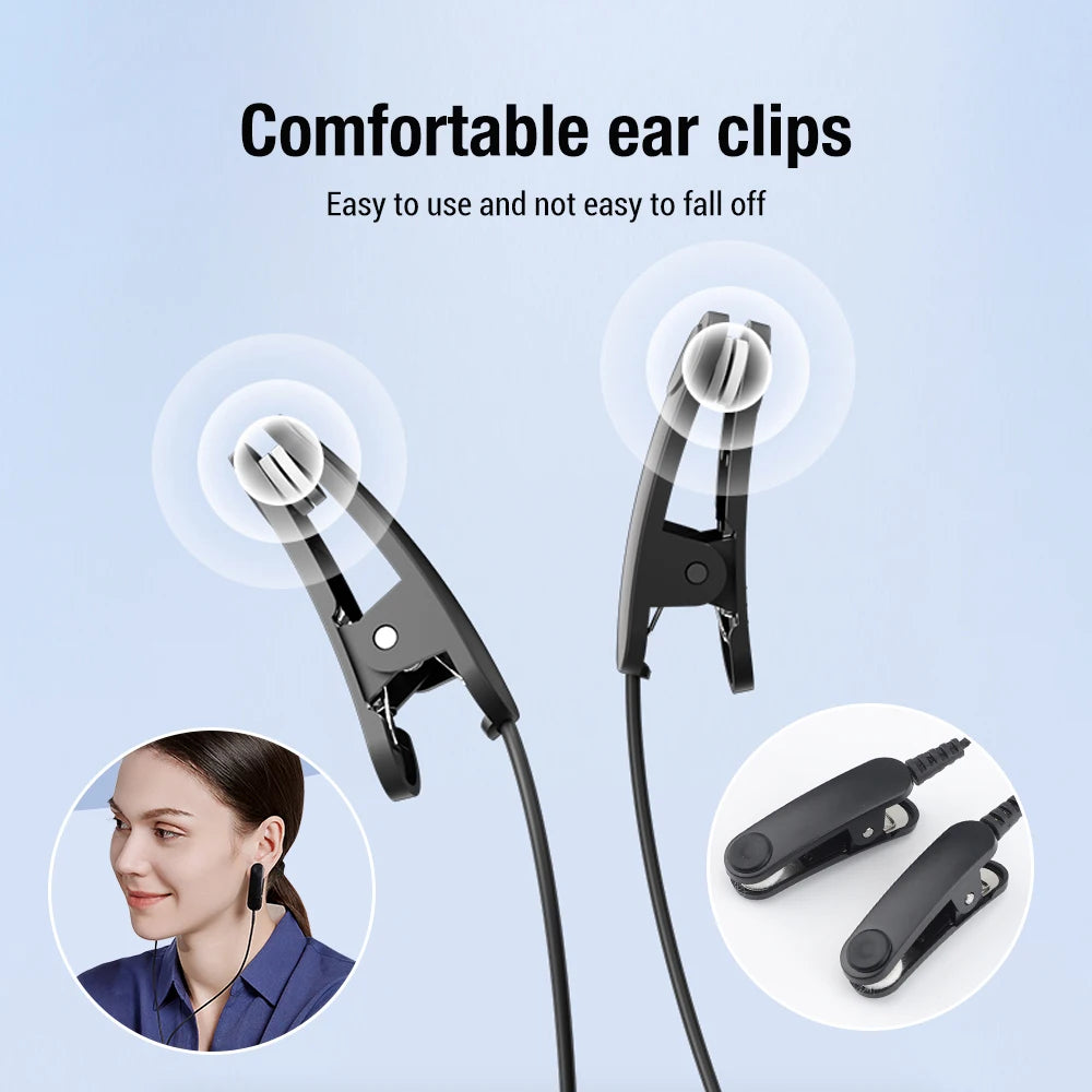 CES Sleep Aid Device | Cranial Electrotherapy Ear Clip Relaxation Device with 9 Intensities & USB-C Charging
