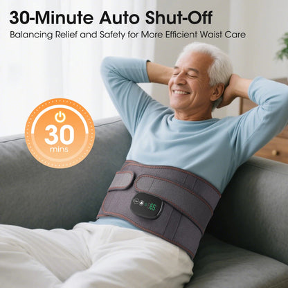 Back Massager Belt with Heat | Cordless Lumbar Heating Pad with Red Light, Vibration & Rechargeable Battery